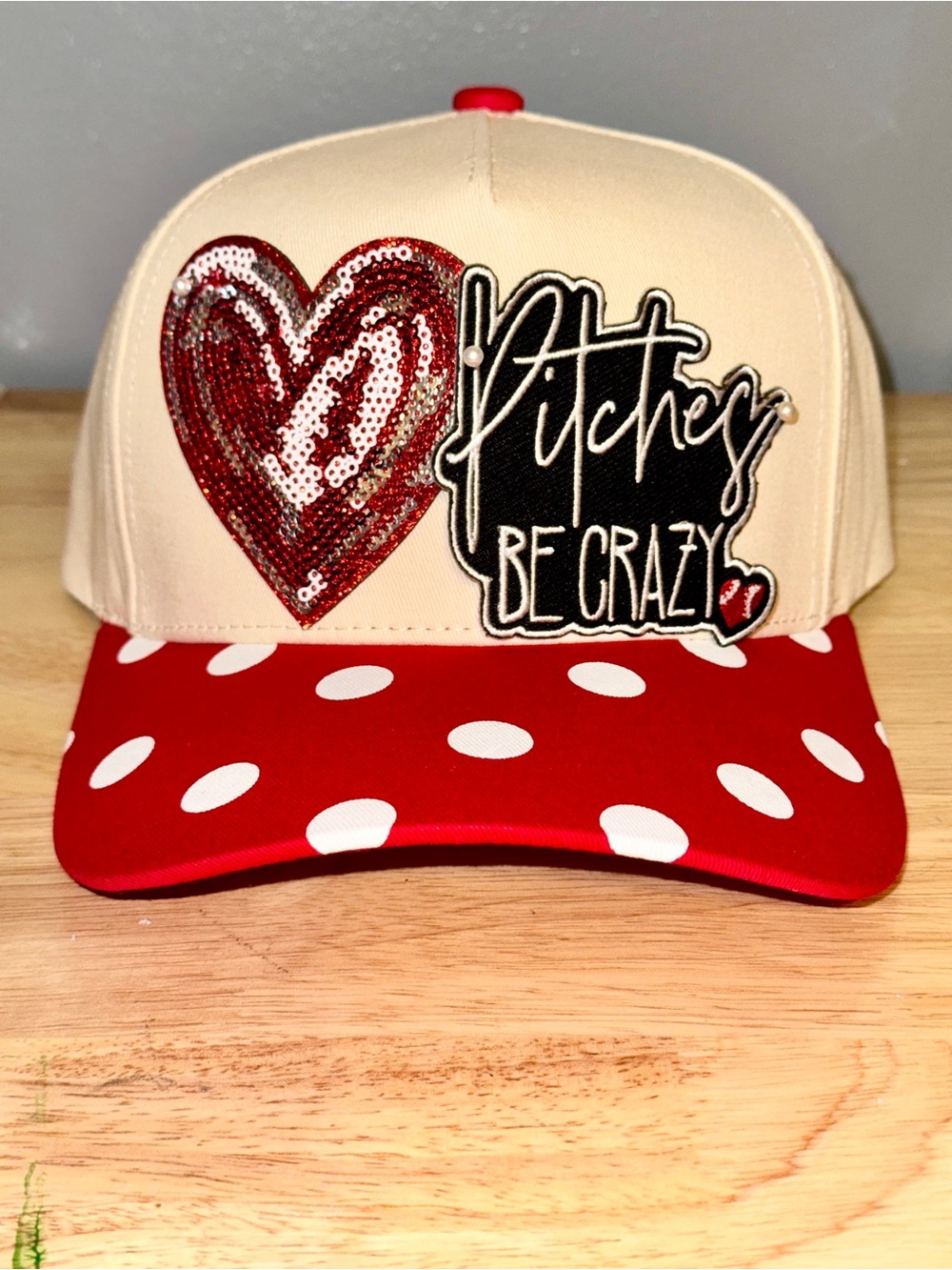 PITCHES BE CRAZY Polka Dot Trucker Hat!